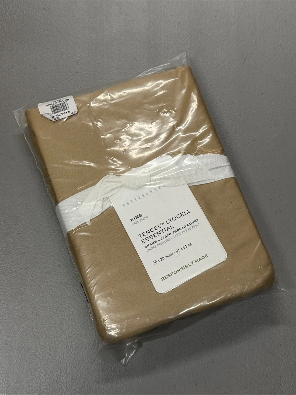 2 Pottery Barn Tencel Lyocell Essential King Pillow Sham Covers Gold